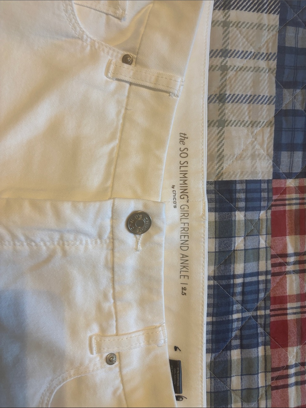 Chico's White Slim Girlfriend Ankle Chinos